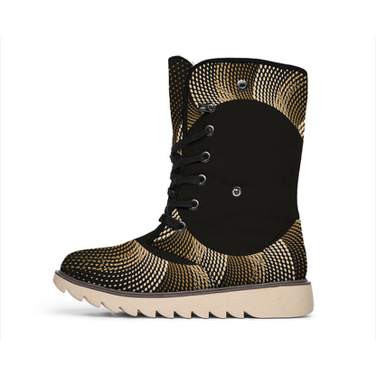 Halftone Dot Sun Print Winter Boots