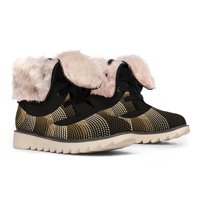 Halftone Dot Sun Print Winter Boots