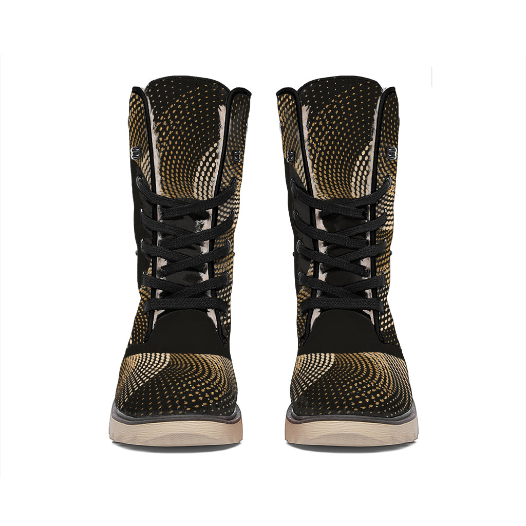 Halftone Dot Sun Print Winter Boots