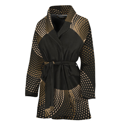Halftone Dot Sun Print Women's Bathrobe