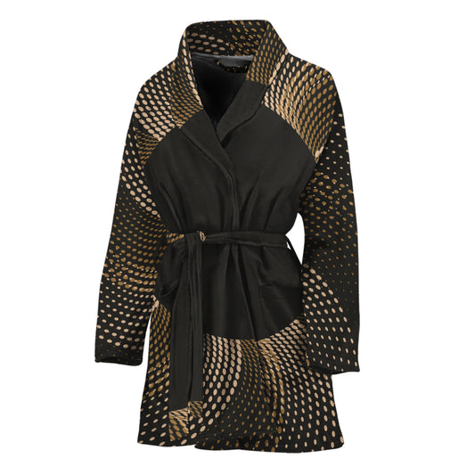 Halftone Dot Sun Print Women's Bathrobe