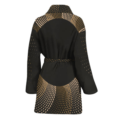 Halftone Dot Sun Print Women's Bathrobe