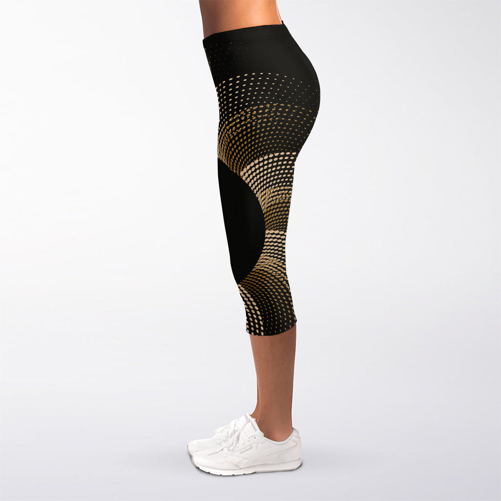 Halftone Dot Sun Print Women's Capri Leggings
