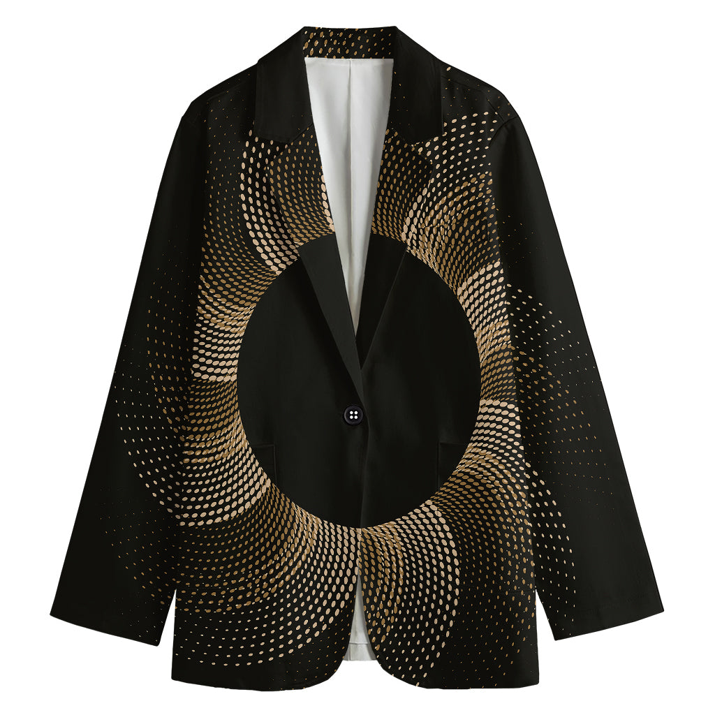 Halftone Dot Sun Print Women's Cotton Blazer
