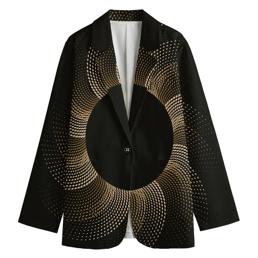 Halftone Dot Sun Print Women's Cotton Blazer