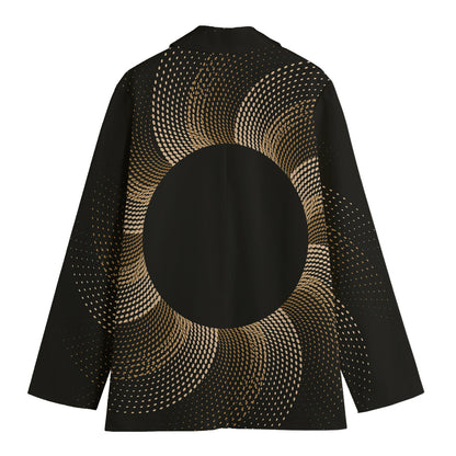 Halftone Dot Sun Print Women's Cotton Blazer