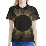 Halftone Dot Sun Print Women's Polo Shirt