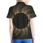 Halftone Dot Sun Print Women's Polo Shirt