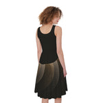 Halftone Dot Sun Print Women's Sleeveless Dress