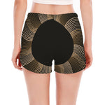 Halftone Dot Sun Print Women's Split Running Shorts