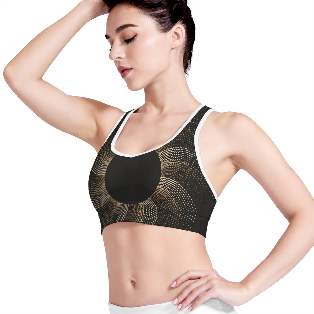 Halftone Dot Sun Print Women's Sports Bra