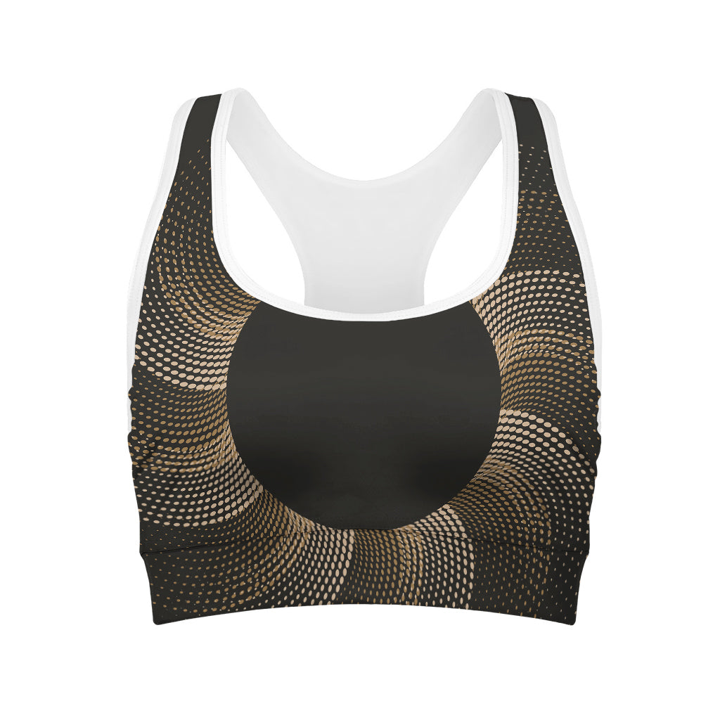 Halftone Dot Sun Print Women's Sports Bra
