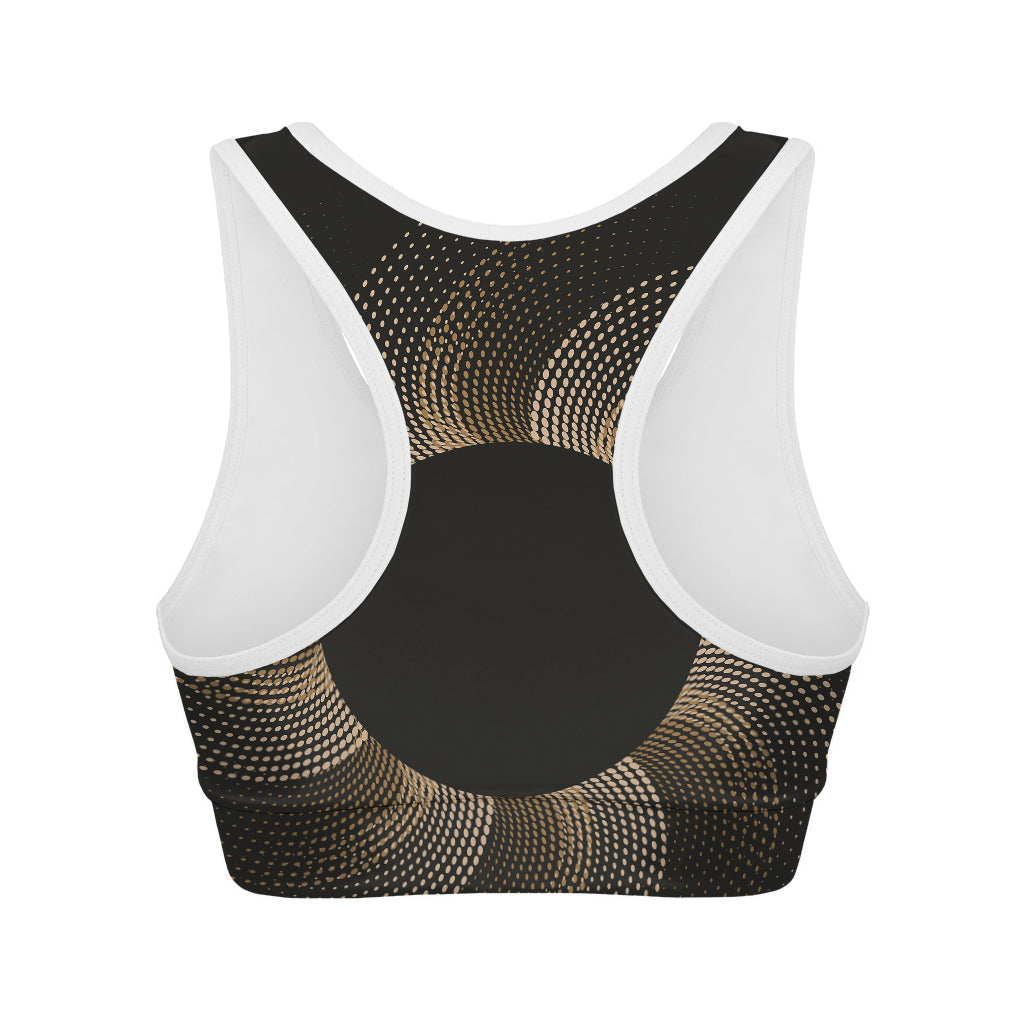 Halftone Dot Sun Print Women's Sports Bra