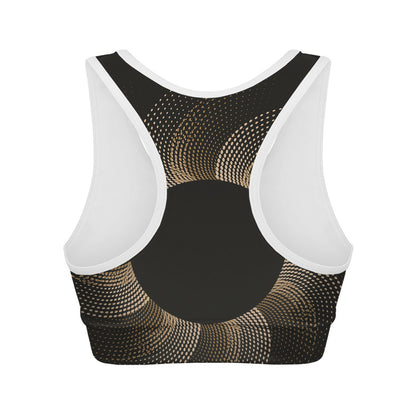 Halftone Dot Sun Print Women's Sports Bra