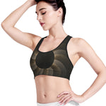Halftone Dot Sun Print Women's Sports Bra