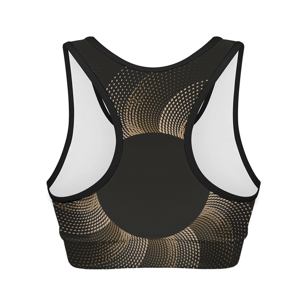 Halftone Dot Sun Print Women's Sports Bra