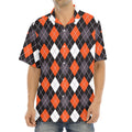 Halloween Argyle Pattern Print Aloha Shirt