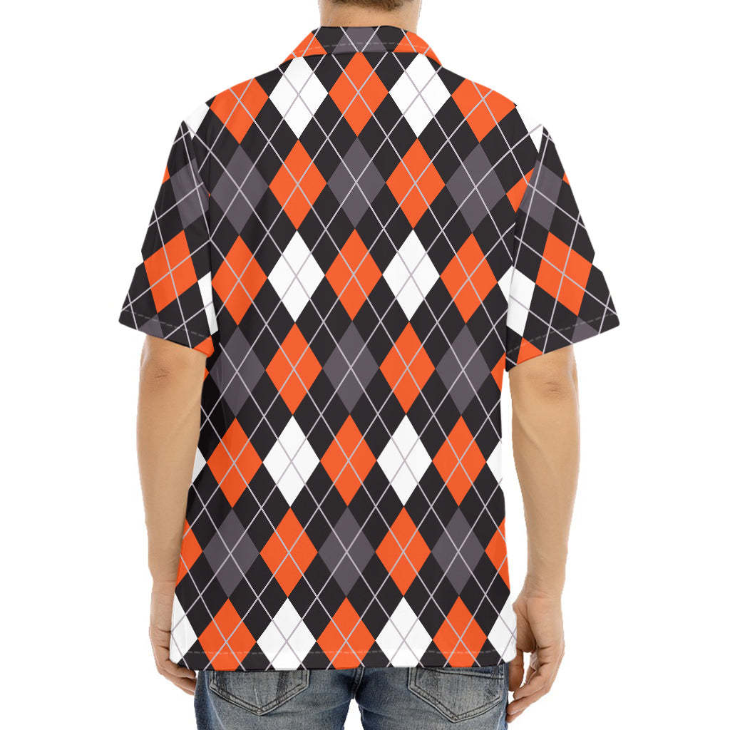 Halloween Argyle Pattern Print Aloha Shirt