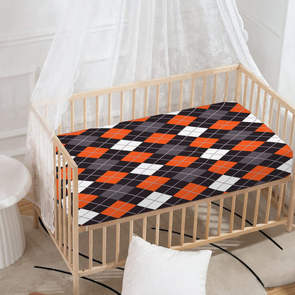 Halloween Argyle Pattern Print Baby Crib Sheet