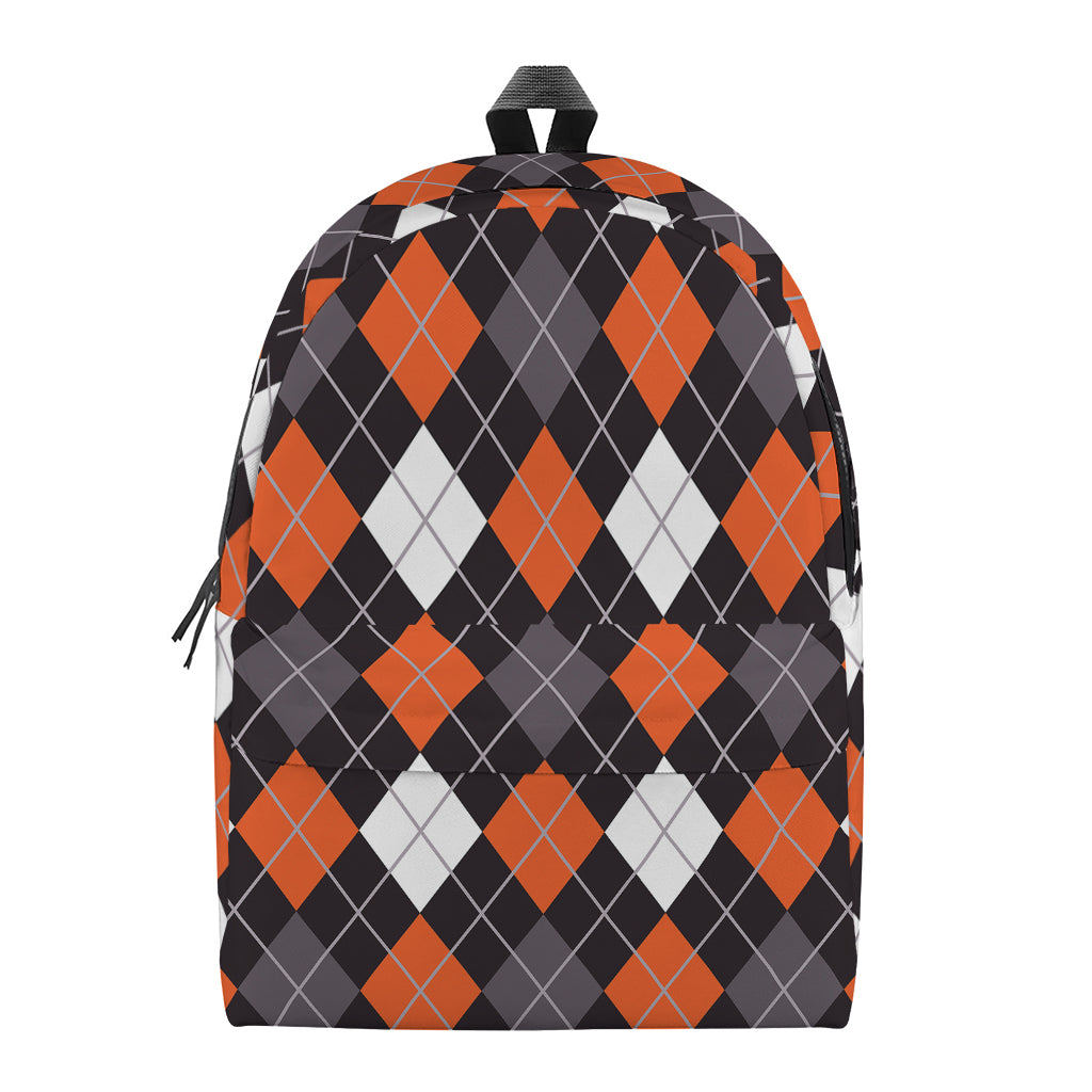 Halloween Argyle Pattern Print Backpack