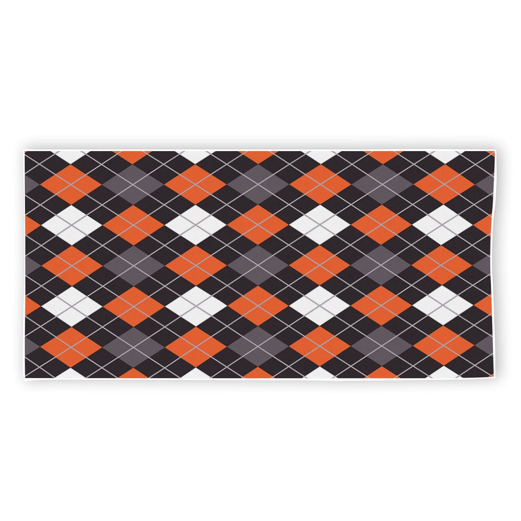 Halloween Argyle Pattern Print Beach Towel