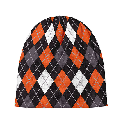 Halloween Argyle Pattern Print Beanie