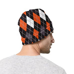 Halloween Argyle Pattern Print Beanie