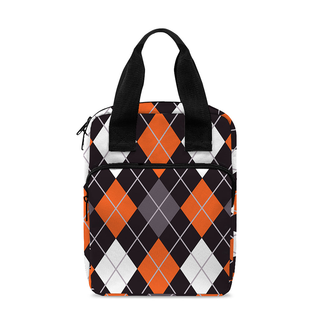 Halloween Argyle Pattern Print Bible Tote Bag