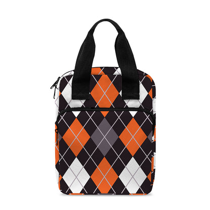 Halloween Argyle Pattern Print Bible Tote Bag