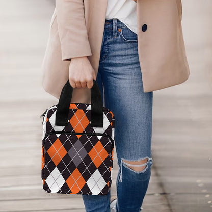 Halloween Argyle Pattern Print Bible Tote Bag