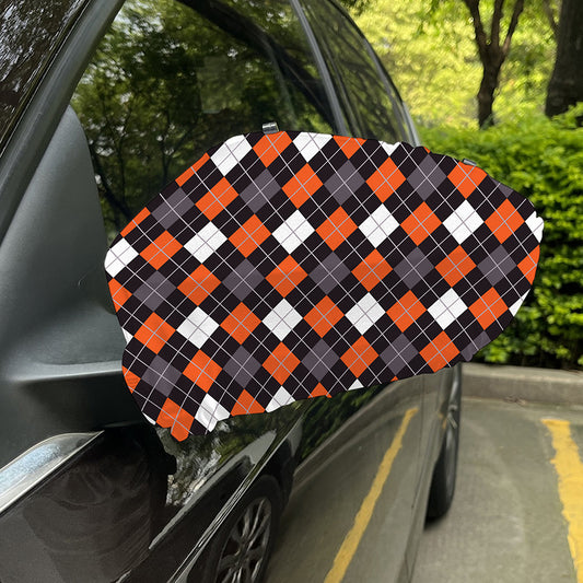 Halloween Argyle Pattern Print Car Side Mirror Covers