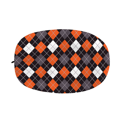 Halloween Argyle Pattern Print Car Side Mirror Covers