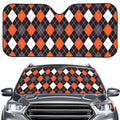 Halloween Argyle Pattern Print Car Windshield Sun Shade