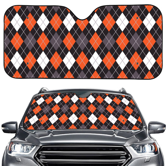 Halloween Argyle Pattern Print Car Windshield Sun Shade