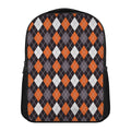 Halloween Argyle Pattern Print Casual Backpack