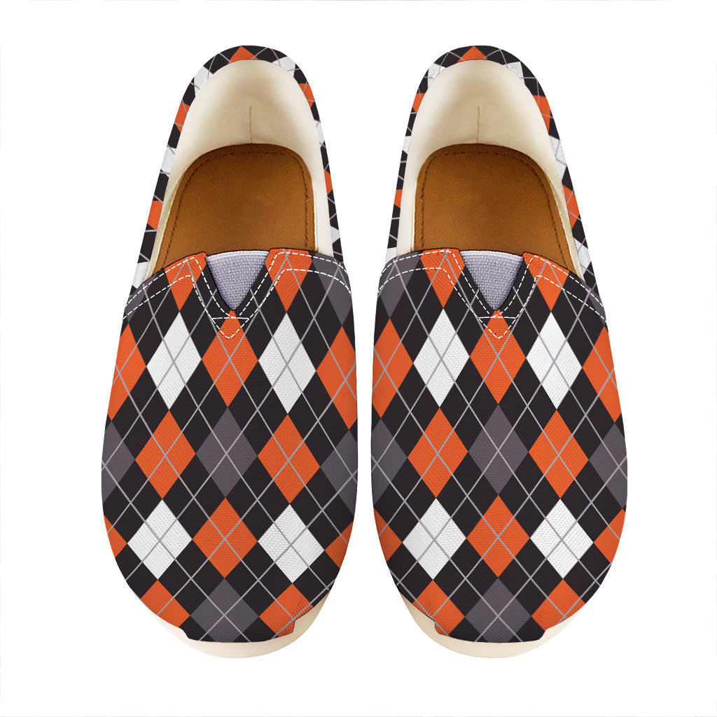 Halloween Argyle Pattern Print Casual Shoes