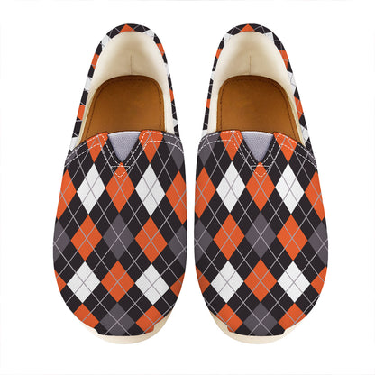 Halloween Argyle Pattern Print Casual Shoes