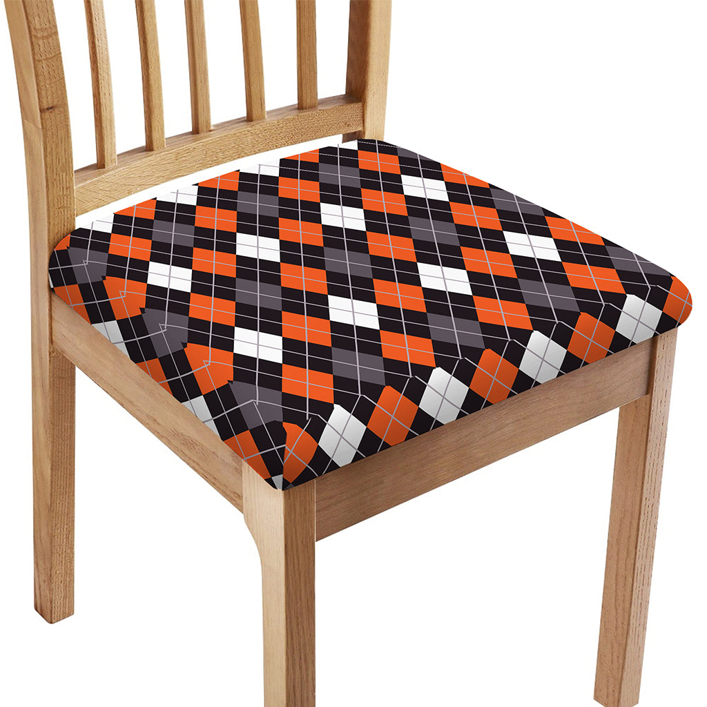 Halloween Argyle Pattern Print Chair Cushion Cover