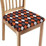 Halloween Argyle Pattern Print Chair Cushion Cover