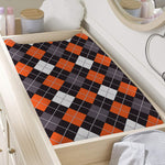 Halloween Argyle Pattern Print Changing Pad Cover
