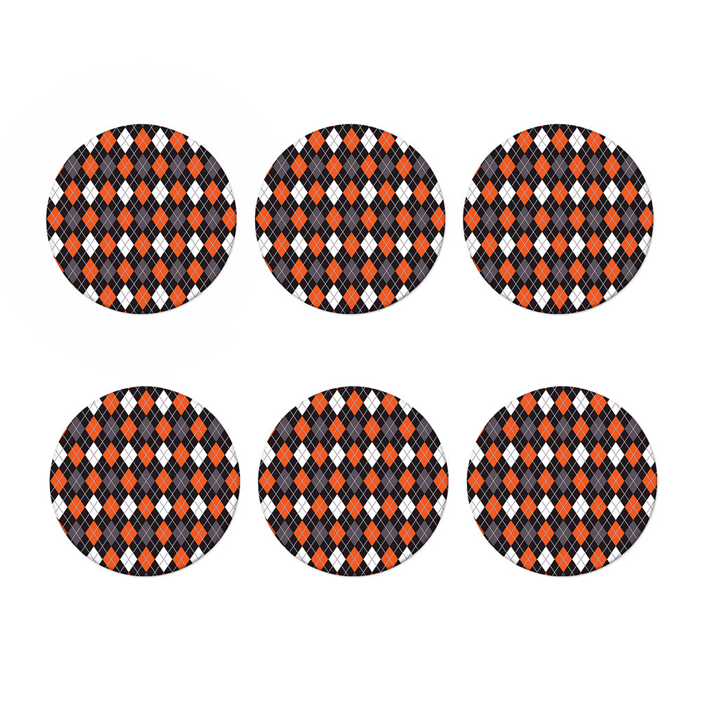 Halloween Argyle Pattern Print Coaster Set