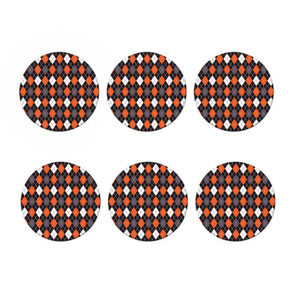 Halloween Argyle Pattern Print Coaster Set