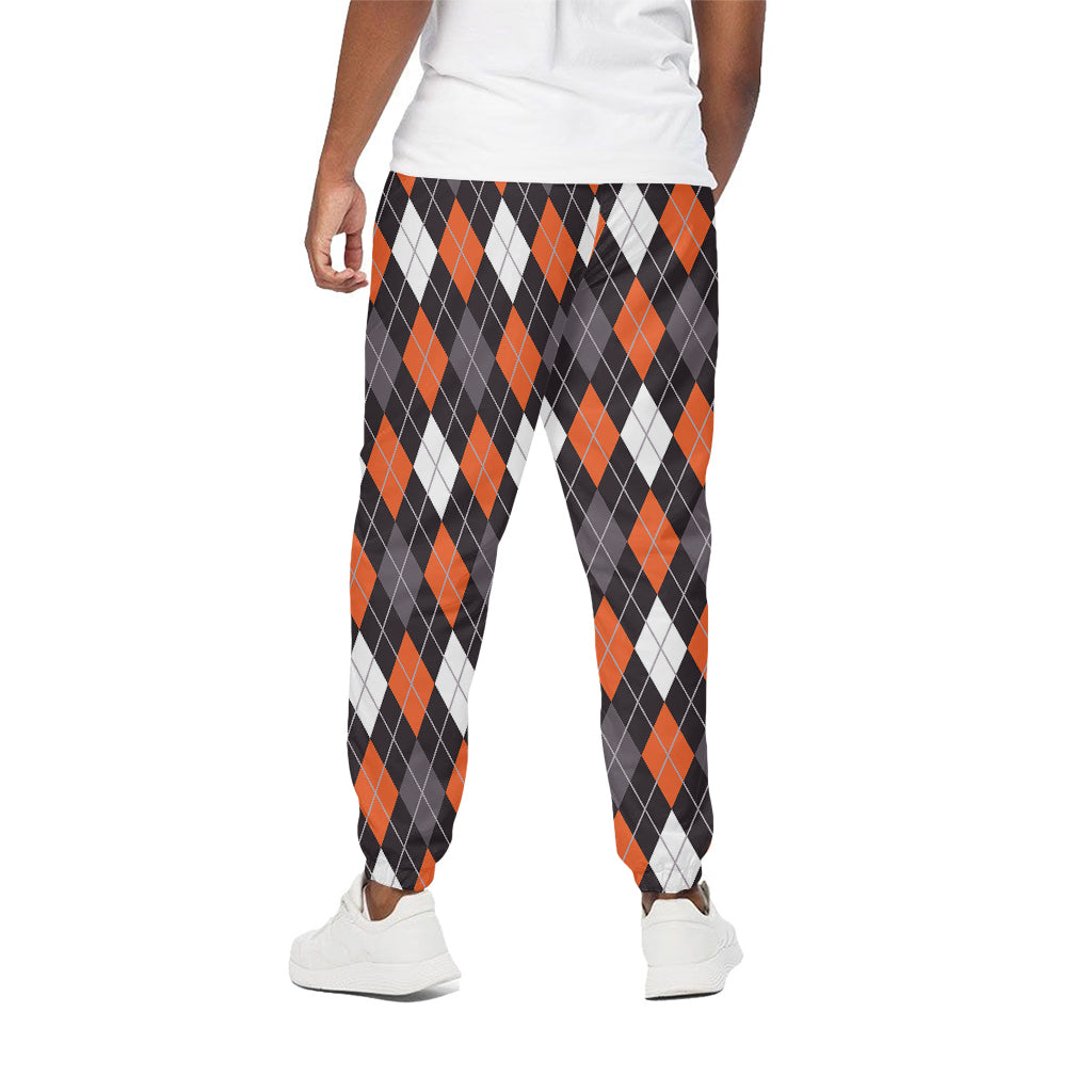 Halloween Argyle Pattern Print Cotton Pants