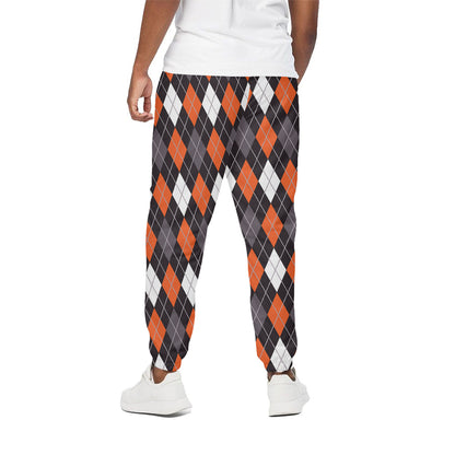 Halloween Argyle Pattern Print Cotton Pants
