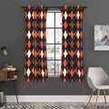 Halloween Argyle Pattern Print Grommet Curtain Panels