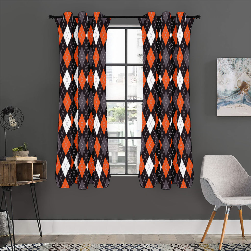 Halloween Argyle Pattern Print Curtain