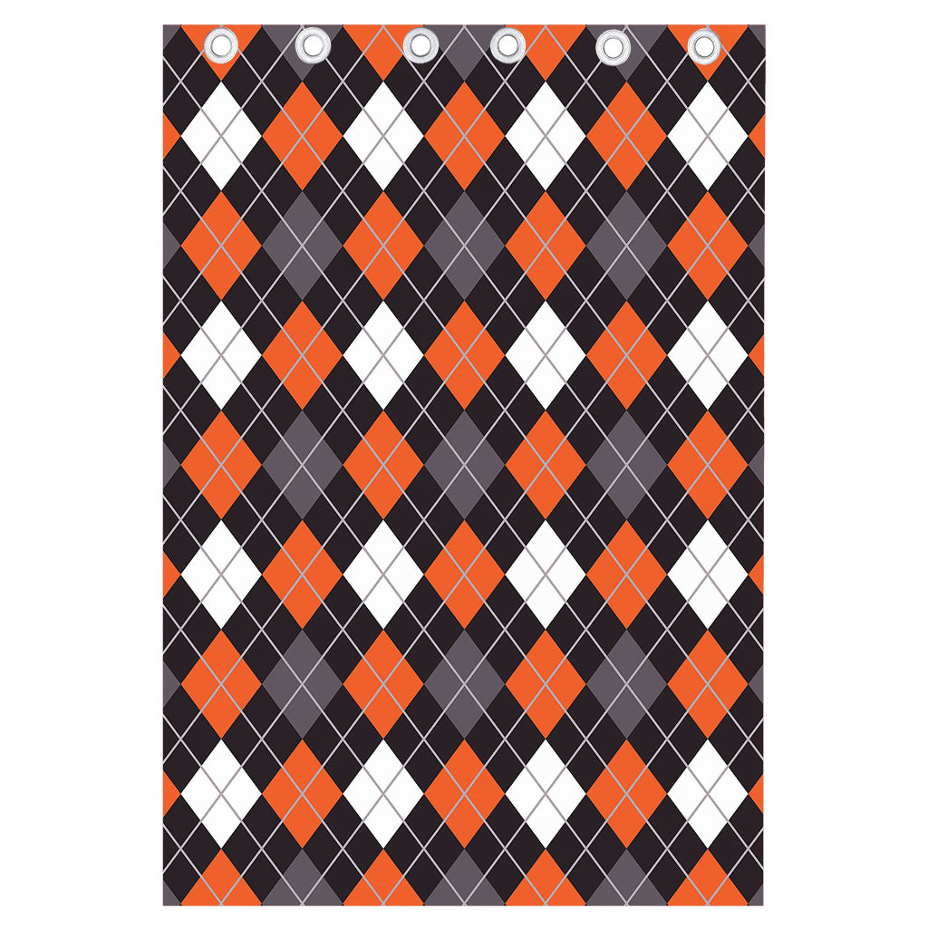Halloween Argyle Pattern Print Curtain