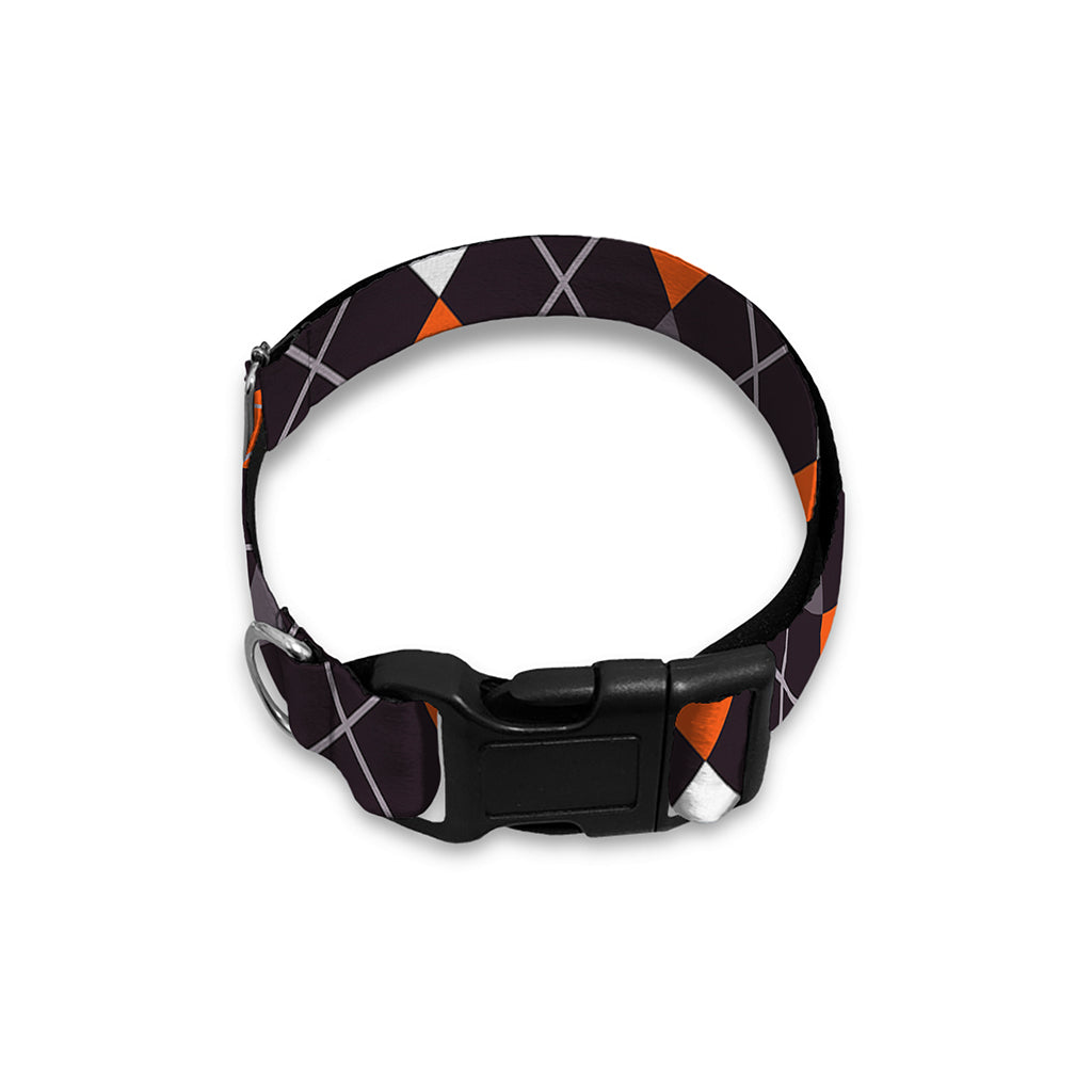 Halloween Argyle Pattern Print Dog Collar