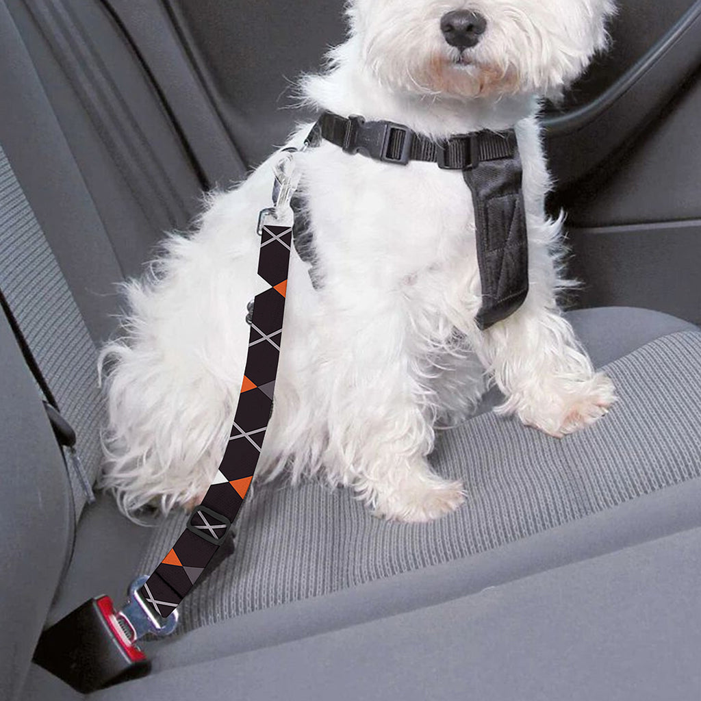 Halloween Argyle Pattern Print Dog Seat Belt