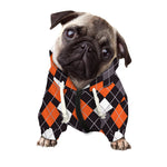 Halloween Argyle Pattern Print Dog Zip Up Hoodie